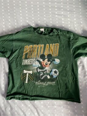 Portland Timbers Mickey Mouse Green Short Sleeve Tee
